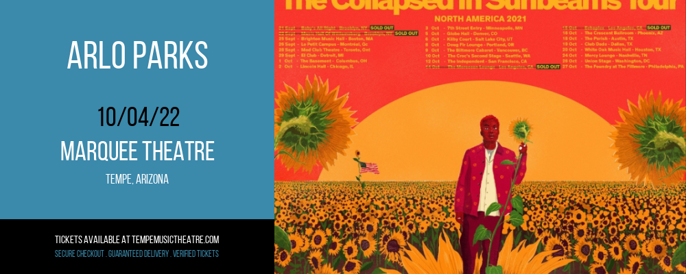 Arlo Parks at Marquee Theatre tickets Arlo Parks at Marquee Theatre